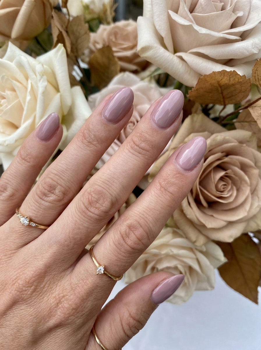 Soft Mauve Wedding Nails als Fall Wedding Nails Inspiration 2026